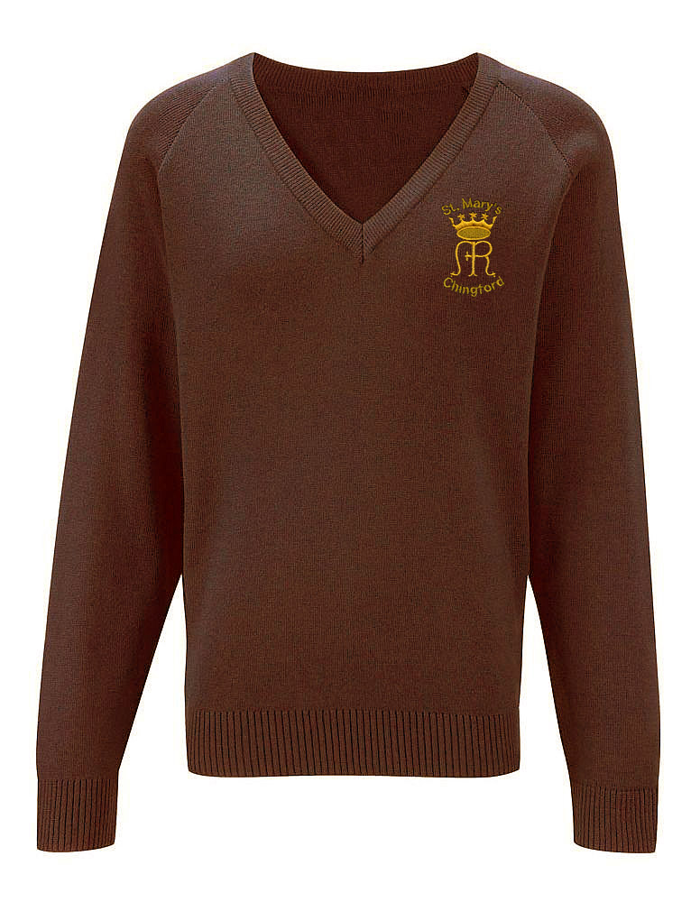 St Mary's Knitted V-Neck Jumper